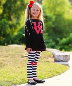 AnnLoren Love Knit Pant Set Girls