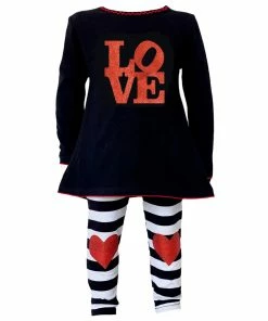 AnnLoren Love Knit Pant Set Girls