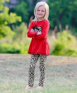 AnnLoren Animal Heart Jersey Pant Set