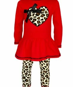 AnnLoren Animal Heart Jersey Pant Set
