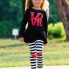 AnnLoren Love Knit Pant Set Girls