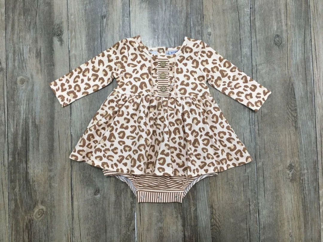 Wholesale π₯° Serendipity Spotted Leopard Bubble π Dress Baby Clothes 𧨠3 Serendipity Spotted Leopard Bubble Dress Baby Clothes