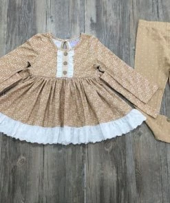 Serendipity Golden Honey Tunic With Dot Legging