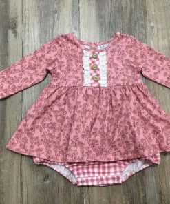 Serendipity Mauvewood Bubble Dress Romper Girls