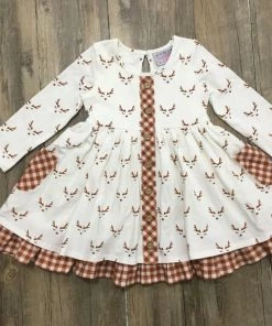 Girls Serendipity Oh Deer Pocket Tiered Dress