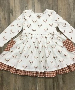 Girls Serendipity Oh Deer Pocket Tiered Dress