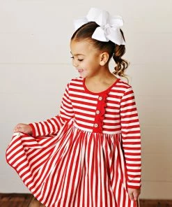 Serendipity Long Sleeve Eden Stripe Dress Girls