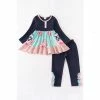 Wholesale β¨ Girls Honeydew Floral Pocket Ruffle Pant Set π 2 Girls Honeydew Floral Pocket Ruffle Pant Set