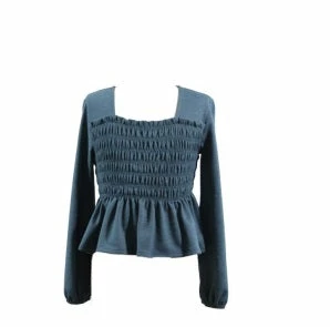 Tween Paper Crane Teal Gathered Top