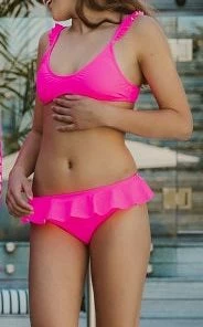 Snapper Rock Neon Queen Pink Frill Bikini
