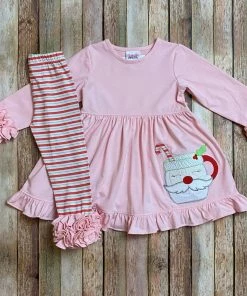 Natalie Grant Santa Mug Dress & Pant Set Girls