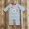 Boys Natalie Grant Stripe Santa Mug Romper