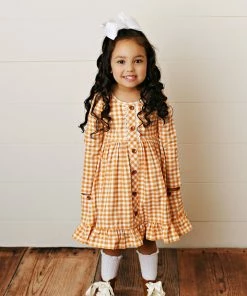 Swoon Baby Boho Ditsy Floral Prim Gingham Pocket Dress Girls