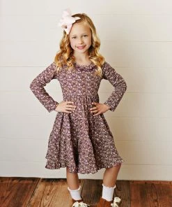 Swoon Baby Wisteria Plum Ditsy Floral Dainty Dress