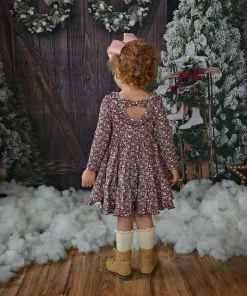 Swoon Baby Wisteria Plum Ditsy Floral Dainty Dress