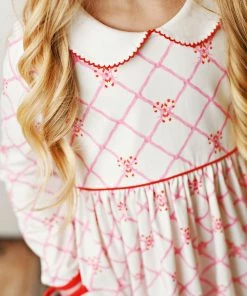 Swoon Baby Candy Cane Lane Proper Picot Pocket Dress