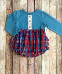 Baby Clothes Natalie Grant Plaid Vintage Ruffle Bubble