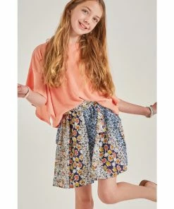 Good Girl Floral Print Double Tiered Skirt Tween