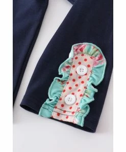 Girls Honeydew Floral Pocket Ruffle Pant Set