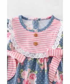 Honeydew Blue & Pink Floral Blue Romper Baby Clothes