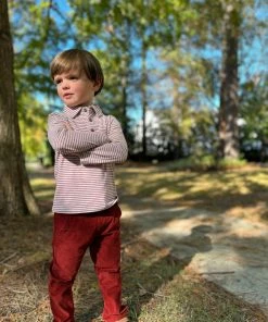 Boys Me & Henry Waverly Stripe Long Sleeve Polo