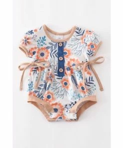 Honeydew Blue& Beige Floral Bubble Baby Clothes