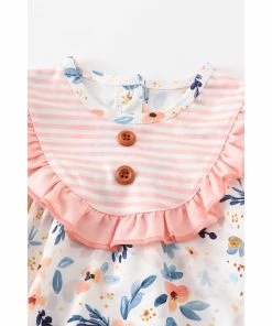 Honeydew Pink Floral Button Bubble