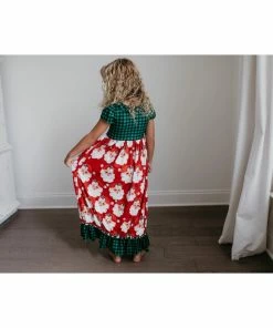 Oopsie Daisy Green Check Santa Pajamas Lounge Gown