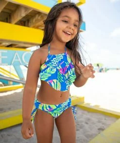Girls Blueberry Bay Palmera Edge Two Piece Swimsuit