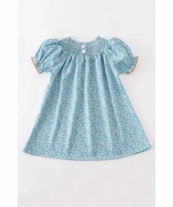 Cheap π Honeydew Blue Floral Pumpkin Smocked Bishop π Dress π₯° 8 Honeydew Blue Floral Pumpkin Smocked Bishop Dress