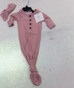 Baby Clothes Swoon Baby Bamboo Ribbed Knotted Gown