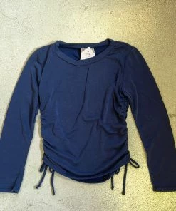 Tween Paper Crane Navy Side Tie Top