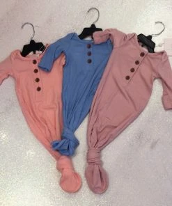 Baby Clothes Swoon Baby Bamboo Ribbed Knotted Gown