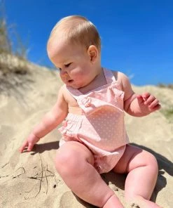 Baby Clothes Vignette Ivy Pink Dot Bubble