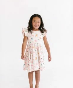 Girls Ollie Jay Olive Puppy Love Dress