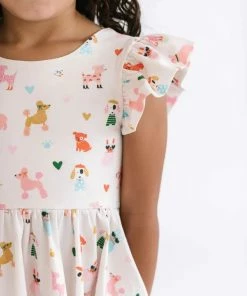 Girls Ollie Jay Olive Puppy Love Dress