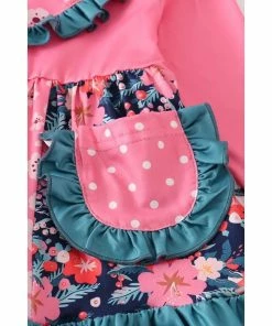 Girls Honeydew Stripe Floral Ruffle Flare Pant Set