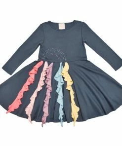 Whoopsie Daisy Lemon Loves Lime Rainbow Cascade Dress