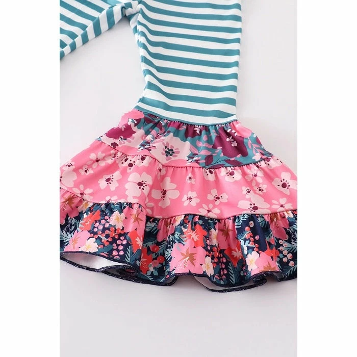 Best reviews of π Girls Honeydew Stripe Floral Ruffle Flare Pant Set π― 5 Girls Honeydew Stripe Floral Ruffle Flare Pant Set