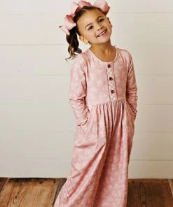 Girls Swoon Baby Vintage Mauve Floral Bliss Pocket Jumper