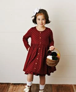Swoon Baby Charming Crimson Prim Dottie Pocket Dress