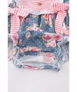 Honeydew Blue & Pink Floral Blue Romper Baby Clothes