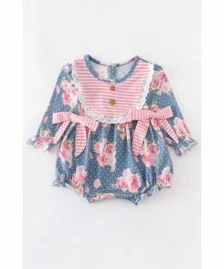 Honeydew Blue & Pink Floral Blue Romper Baby Clothes