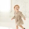Girls Mabel & Honey Cinnamon Oatmeal Knit Dress