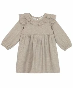 Girls Mabel & Honey Cinnamon Oatmeal Knit Dress