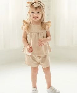 Girls Mabel & Honey Fanny Plaid Knit Short Set