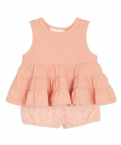 Mabel & Honey Amara Eyelet & Cotton Short Set Girls