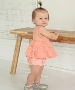 Mabel & Honey Amara Eyelet & Cotton Short Set Girls