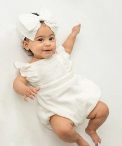 Mabel & Honey Vivienne White Cotton Bubble Baby Clothes