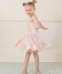 Girls Mabel & Honey Summer Sparkle Chiffon Dress